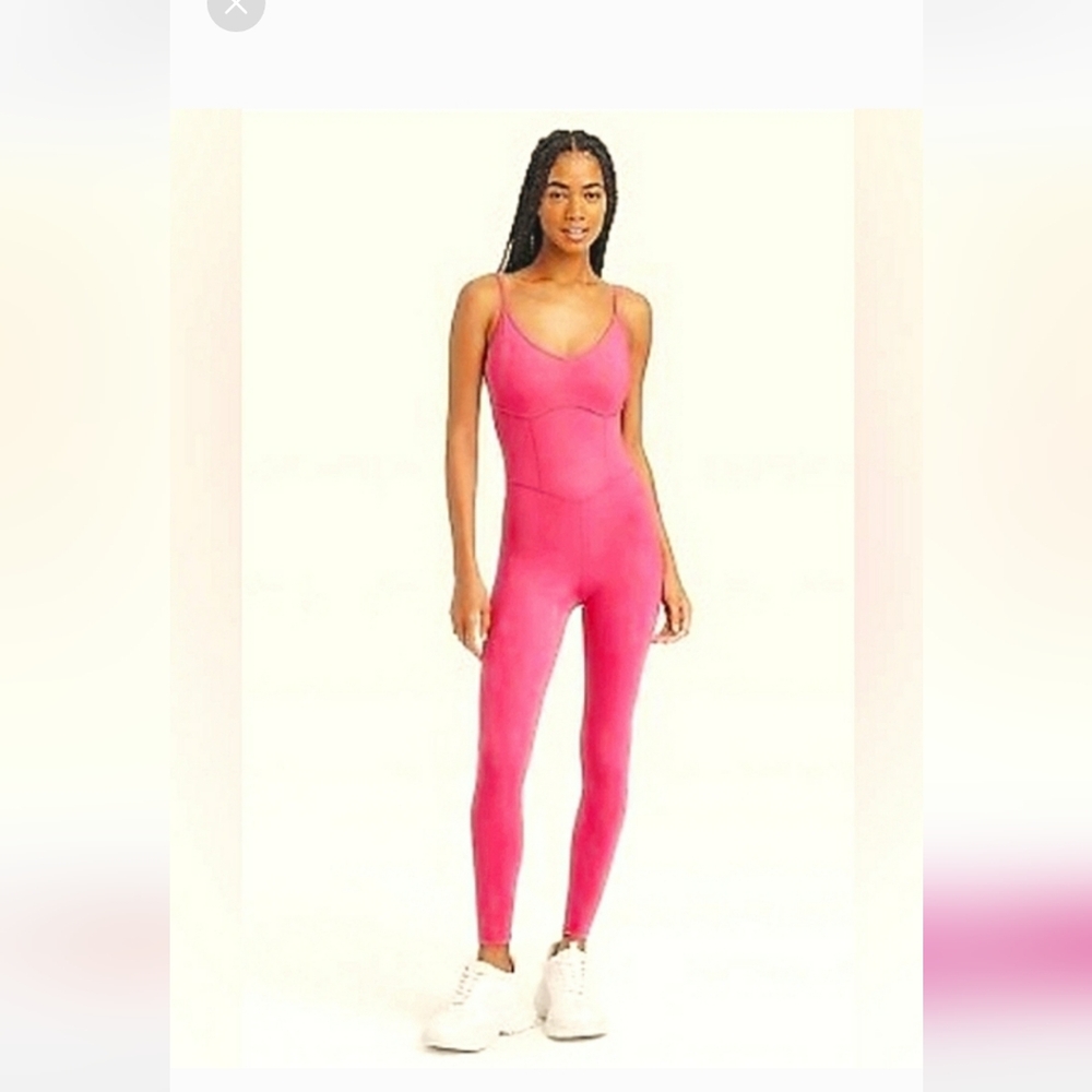 JOY LAB Pink Corsette Activewear Workout Jumpsuit, Size Large